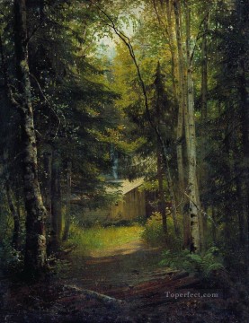 hut in the the forest classical landscape Ivan Ivanovich trees Oil Paintings